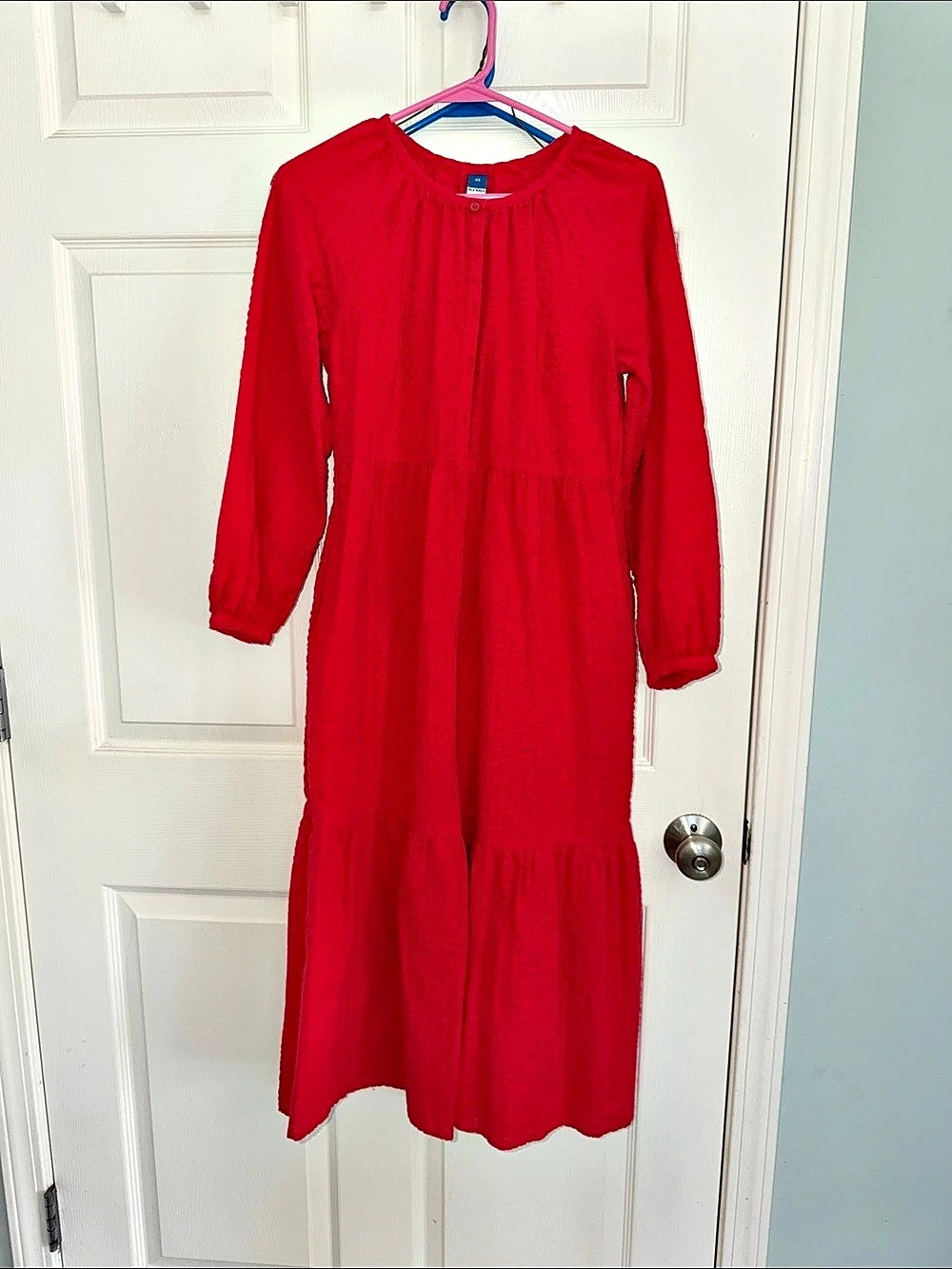 Old Navy Long Sleeve Maxi Dress in Red Size XS